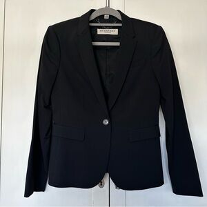 Burberry Suit Jacket Blazer Women’s Size 6 Black Made w/ Virgin Wool